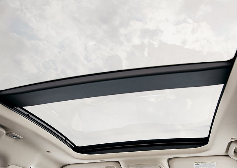 The available panoramic Vista Roof® is shown from inside a 2023 Lincoln Corsair® SUV. | North Park Lincoln at Dominion in San Antonio TX