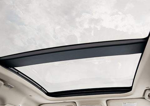 The available panoramic Vista Roof® is shown from inside a 2023 Lincoln Corsair® SUV. | North Park Lincoln at Dominion in San Antonio TX